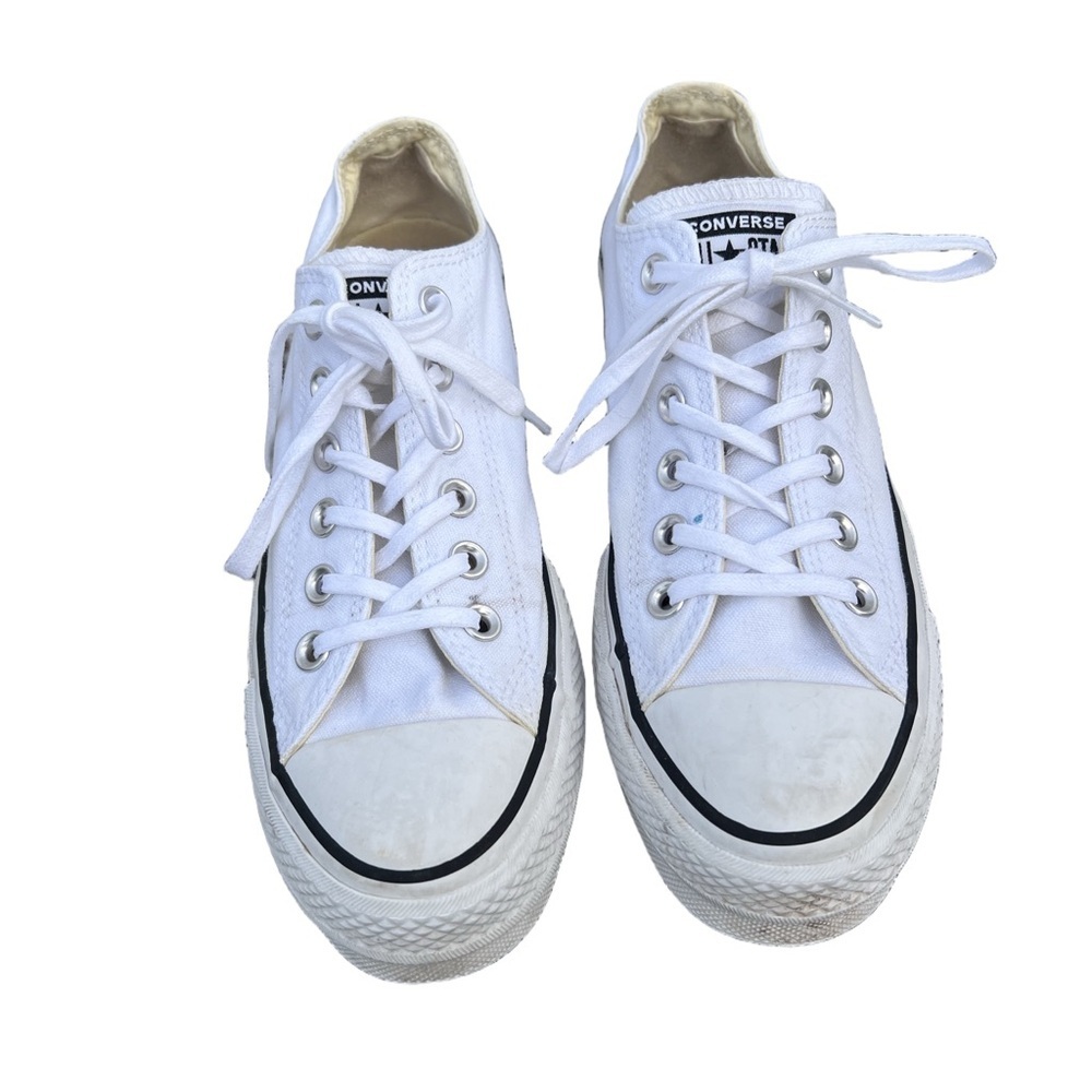 Converse All Star White Platform Sole Low-Top Sneakers - Picture 2 of 7